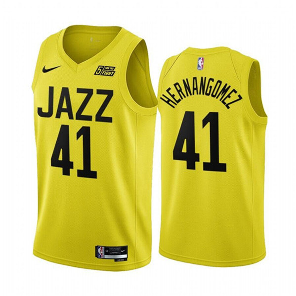 Men's Utah Jazz #41 Juancho Hernangómez Yellow 2022/23 Association Edition Stitched Basketball Jersey